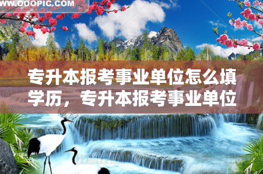专升本报考事业单位怎么填学历，专升本报考事业单位专业限制看哪一时期的专业