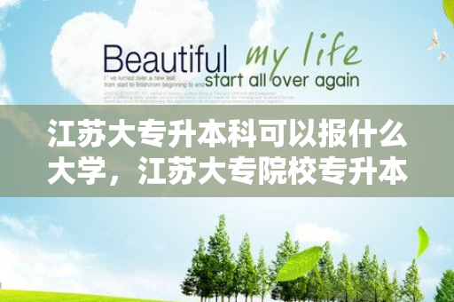 江苏大专升本科可以报什么大学，江苏大专院校专升本有哪些