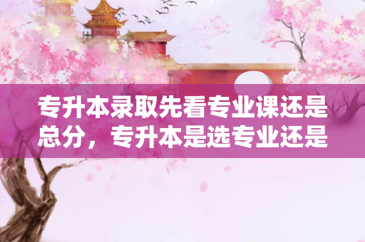专升本录取先看专业课还是总分，专升本是选专业还是先出分数