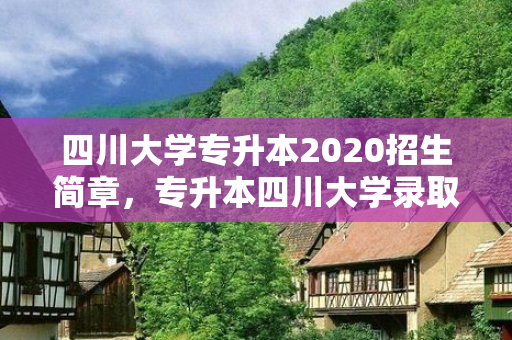 四川大学专升本2020招生简章，专升本四川大学录取分数线是多少