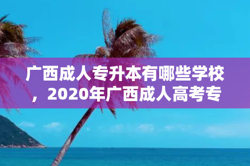 广西成人专升本有哪些学校，2020年广西成人高考专升本录取分数线