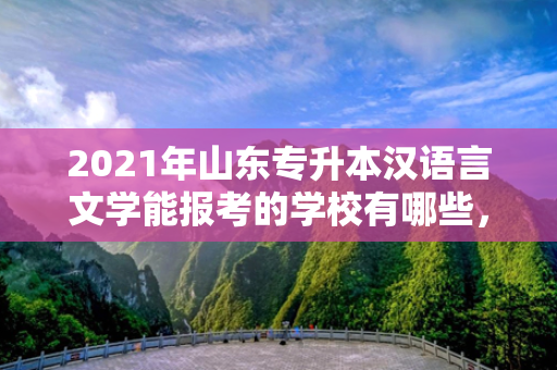 2021年山东专升本汉语言文学能报考的学校有哪些，山东专升本汉语言专业分数线