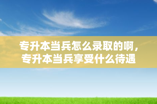 专升本当兵怎么录取的啊，专升本当兵享受什么待遇