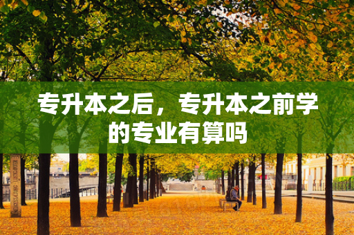 专升本之后，专升本之前学的专业有算吗