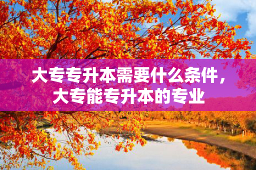 大专专升本需要什么条件，大专能专升本的专业