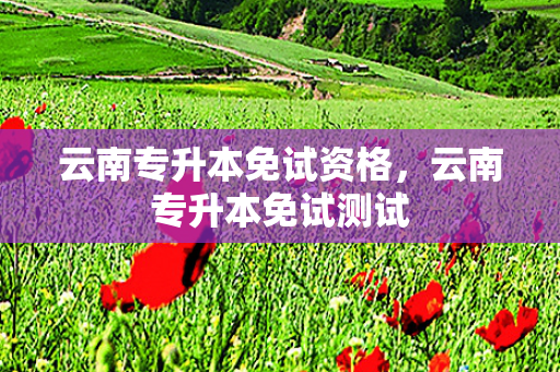 云南专升本免试资格，云南专升本免试测试