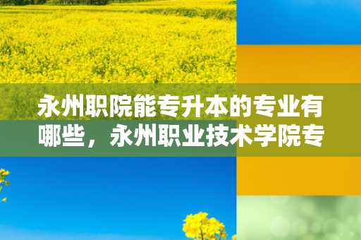 永州职院能专升本的专业有哪些，永州职业技术学院专升本对口院校
