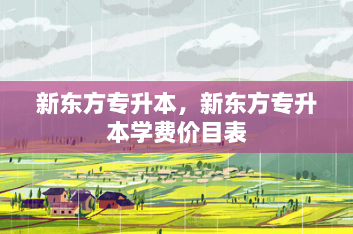 新东方专升本，新东方专升本学费价目表
