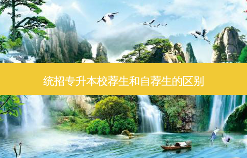 统招专升本校荐生和自荐生的区别